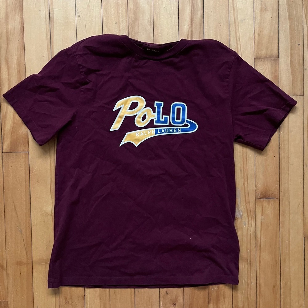 Polo Ralph Lauren Burgundy Graphic T Shirt Youth XL / 170